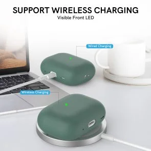 Фото: Чохол for AirPods Pro 2 - Silicon Case Two Parts Midnight Green № 6 | KTC
