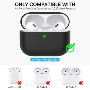 Фото: Чохол for AirPods Pro 2 - Silicon Case Two Parts Black № 3 | KTC