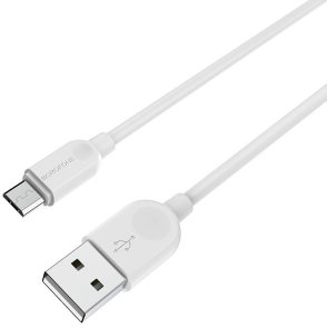 Кабель BOROFONE BX14 LinkJet 2.4A AM / MicroUSB 1m White (BX14M1W)