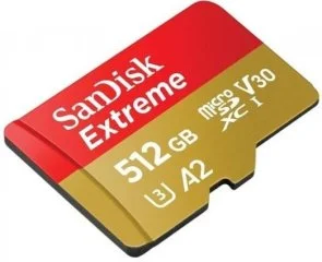 Фото: FLASH пам'ять SanDisk Extreme A2 V30 UHS-I U3 Micro SDXC 512GB with adapter (SDSQXAV-512G-GN6MA) № 2 | KTC