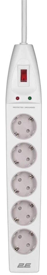 Фото: Мережевий фільтр 2E SP515M2WH 5/2m White (2E-SP515M2WH) № 3 | KTC