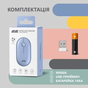 Фото: Миша 2E MF300 Silent Wireless Stone Blue (2E-MF300WBL) № 7 | KTC