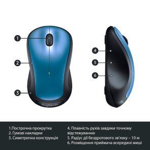 Миша Logitech M310 New Generation Wireless Peacock Blue (910-005248)