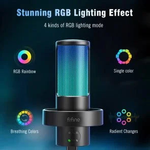 Фото: Мікрофон Fifine Ampliagame A8 PLUS RGB Black № 2 | KTC