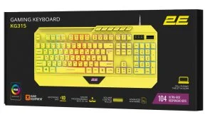 Фото: Клавіатура 2E Gaming KG315 RGB ENG/UKR USB Yellow (2E-KG315UYW) № 8 | KTC
