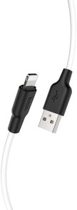 Кабель Hoco X21 Plus Silicone 2.4A AM / Lightning 2m Black/White (6931474713780)