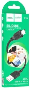 Фото: Кабель Hoco X90 Cool Silicone 2.4A AM / MicroUSB 1m Black (6931474788429) № 3 | KTC