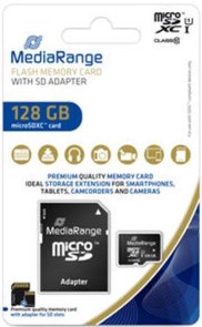 FLASH пам'ять MediaRange UHS-I Micro SDXC 128GB with adapter (MR945)