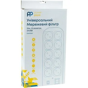 Фото: Мережевий фільтр PowerPlant 10/10m USB White (EX610563) № 3 | KTC