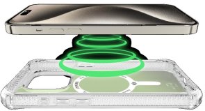 Чохол iTSkins for iPhone 15 Pro HYBRID R Iridescent with MagSafe green (AP5X-HMAUM-IRGN)