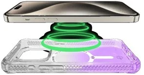 Фото: Чохол iTSkins for iPhone 15 Pro Max HYBRID R Ombre with MagSafe Light purple (AP5U-HYOMB-LIPP) № 5 | KTC