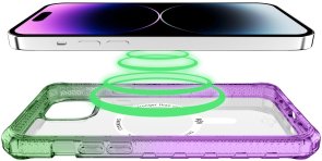 Чохол iTSkins for iPhone 15 Supreme R Prism with MagSafe Light green and light purple (AP5N-SUPMA-LGLP)