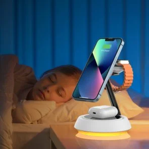 Фото: Бездротова зарядна станція WIWU Wi-W002 Power Air 3in1 White (6976195091373) № 5 | KTC