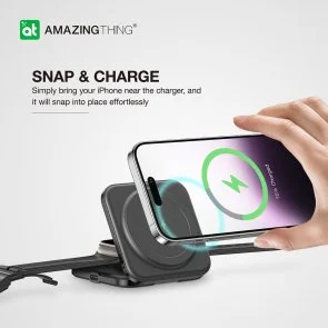 Фото: Бездротова зарядна станція AMAZINGthing Explorer Pro 2in1 MagSafe Black (EP2IN1SET) № 5 | KTC