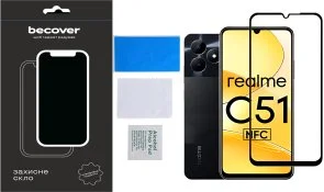 Фото: Захисне скло BeCover for Realme C51 - Black (710301) № 4 | KTC