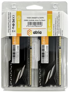 Оперативна пам’ять Atria Fly Black DDR4 2x8GB (UAT42666CL19BK2/16)