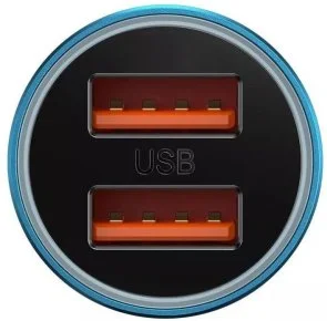 Фото: Автомобільний зарядний пристрій Baseus Golden Contactor Max Dual 60W Blue (CGJM000003) № 3 | KTC