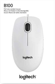 Миша Logitech B100 White (910-003360)