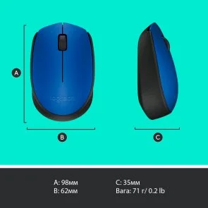 Фото: Миша Logitech M171 Wireless Blue/Black (910-004640) № 5 | KTC