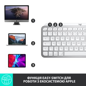 Клавіатура Logitech MX Keys Mini for Mac Pale Grey (920-010526)