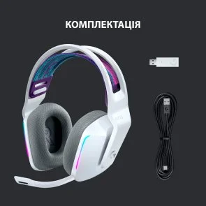 Фото: Гарнітура Logitech Lightspeed Wireless RGB Gaming Headset G733 White (981-000883) № 11 | KTC