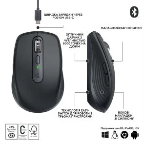 Фото: Миша Logitech MX Anywhere 3S Graphite (910-006929) № 2 | KTC