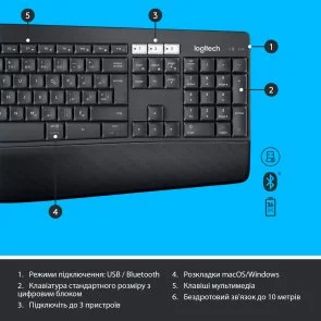 Фото: Комплект клавіатура+миша Logitech MK850 Performance Us/Ukr (920-008226) № 3 | KTC