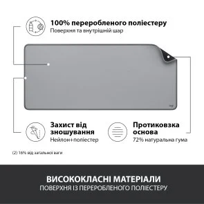 Фото: Килимок Logitech Desk Mat Studio Series 300x700x2mm Mid Grey (956-000052) № 7 | KTC