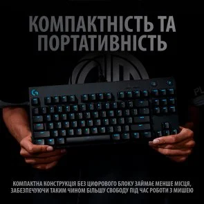 Фото: Клавіатура Logitech G Pro TKL GX Blue Clicky US/Ukr Black (920-009392) № 6 | KTC
