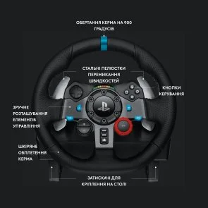 Фото: Кермо Logitech G29 Driving Force Racing Wheel for PS/PC (941-000112) № 6 | KTC