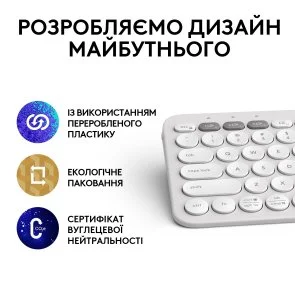 Фото: Клавіатура Logitech Pebble Keys 2 K380s Tonal White (920-011852) № 7 | KTC