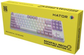 Клавіатура Hator Rockfall 2 Mecha Signature Edition USB White/White/Lilac (HTK-521-WWL)