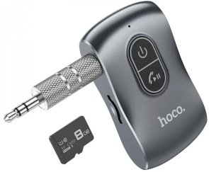 FM-трансмітер Hoco E73 Tour Car AUX BT Receiver Metal Gray