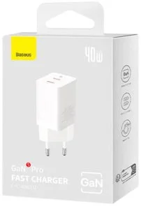 Фото: Зарядний пристрій Baseus GaN5 Pro 40W White (CCGP180102) № 4 | KTC