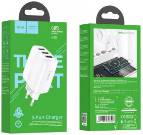Зарядний пристрій Hoco N15 3U 17W White (N15_3U_White)