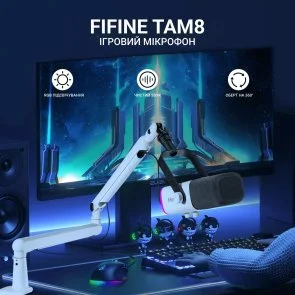 Фото: Мікрофон Fifine TAM8W XLR/USB White № 6 | KTC