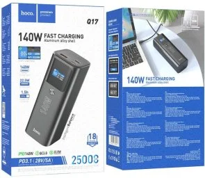 Фото: Батарея універсальна Hoco Q17 Electric PD140W 25000mAh Black (Q17 Black) № 5 | KTC