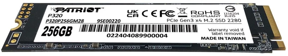 Фото: SSD-накопичувач Patriot P320 2280 PCIe 3.0 x4 NVMe 256GB (P320P256GM28) № 4 | KTC