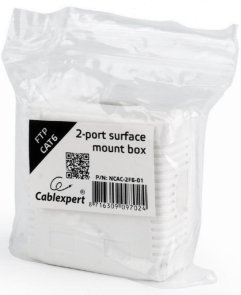 Розетка зовнішня Cablexpert FTP RJ-45 Cat.6 White (NCAC-2F6-01)