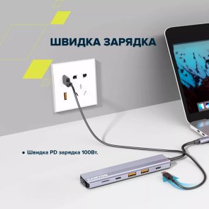 USB-хаб Canyon DS-17 6in1 Grey (CNS-TDS17)