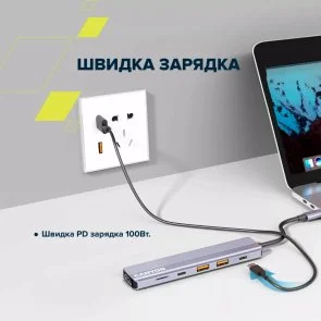 Фото: USB-хаб Canyon DS-17 6in1 Grey (CNS-TDS17) № 4 | KTC