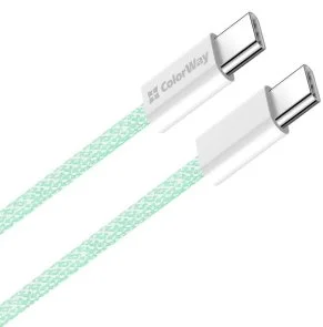 Фото: Кабель ColorWay 3A 60W Type-C / Type-C 1m Green (CW-CBPDCC061-G) № 5 | KTC