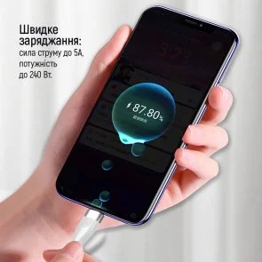 Фото: Кабель ColorWay 5A 240W Type-C/Type-C 1m White (CW-CBPDCC065-WT) № 8 | KTC
