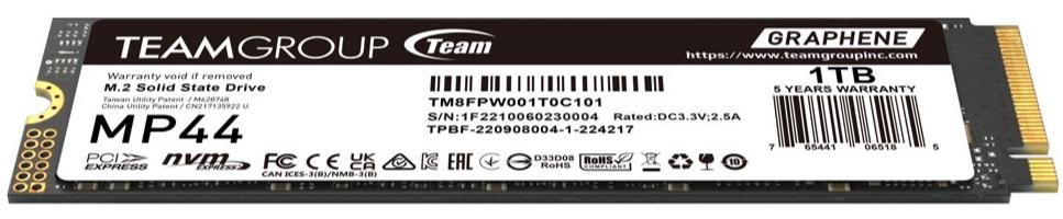 SSD-накопичувач Team MP44 2280 PCIe 4.0 x4 NVMe 1TB (TM8FPW001T0C101)