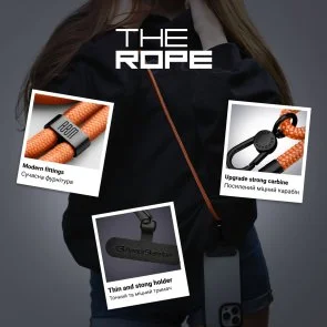 Фото: Ремінець для смартфону ArmorStandart Rope Black Tangerine with Dark holder (ARM76094) № 4 | KTC