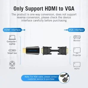 Фото: Перехідник Vention 1080P HDMI M / VGA F (AIDB0) № 6 | KTC