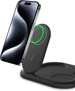 Фото: Бездротова зарядна станція Belkin BoostCharge 3in1 Magnetic Foldable Black (WIZ029VFBK) № 5 | KTC