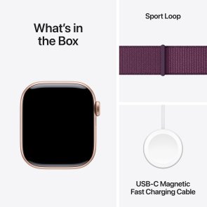 Смарт годинник Apple Watch Series 10 GPS 42mm Rose Gold Aluminium Case with Plum Sport Loop (MWWK3)
