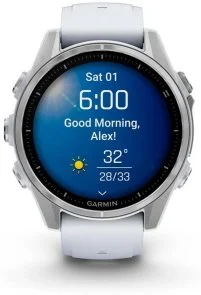 Фото: Смарт годинник Garmin fenix 8 - 43 mm AMOLED Silver with Whitestone Silicone Band (010-02903-00) № 2 | KTC
