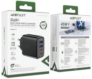 Фото: Зарядний пристрій Acefast A61 QC3.0 PD GaN 45W Black (6974316282754) № 4 | KTC